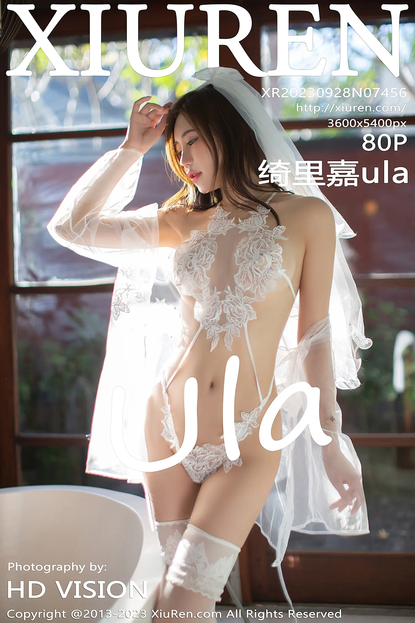 [XiuRen秀人网]No.7456_模特绮里嘉ula性感白色婚纱服饰配白色丝袜秀惹火身材诱惑写真80P-秀人网 - XiuRen.Space